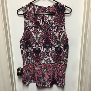 Renee C. Stitch fix paisley tank w/ keyhole detail